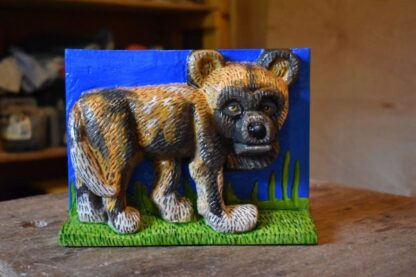 African Wild Dog woodcarving