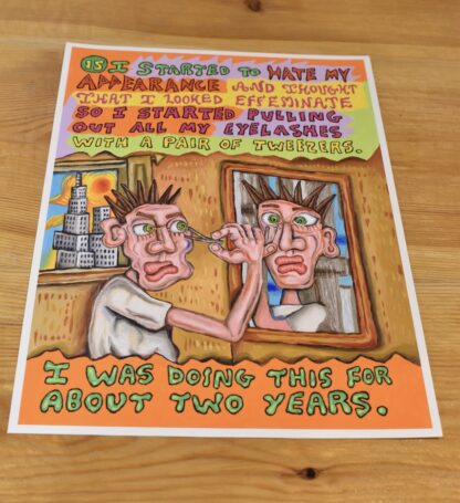 Signed print of page 15 of Alan Streets new book about his Schizophrenia